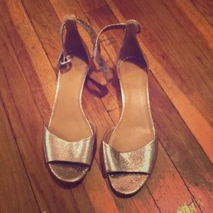 J. Crew Factory Gold wedges